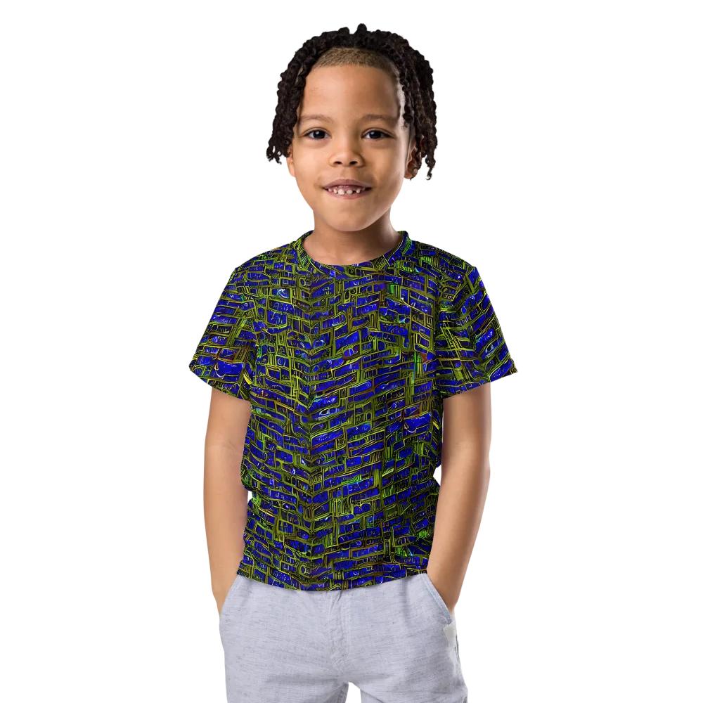 Blue Machine on Kids Crew Neck T-Shirt — Front