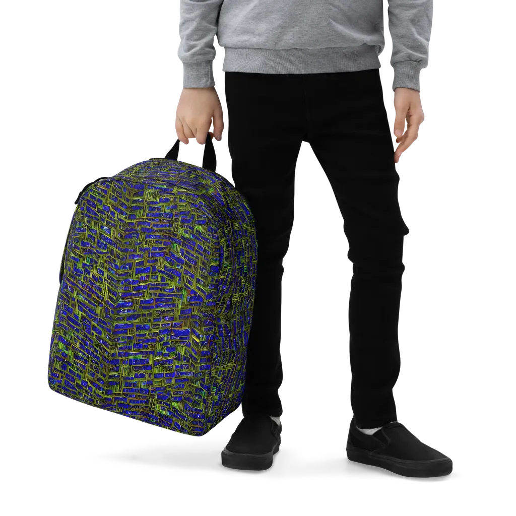 Blue Machine on Minimalist Backpack — Zoomed-in
