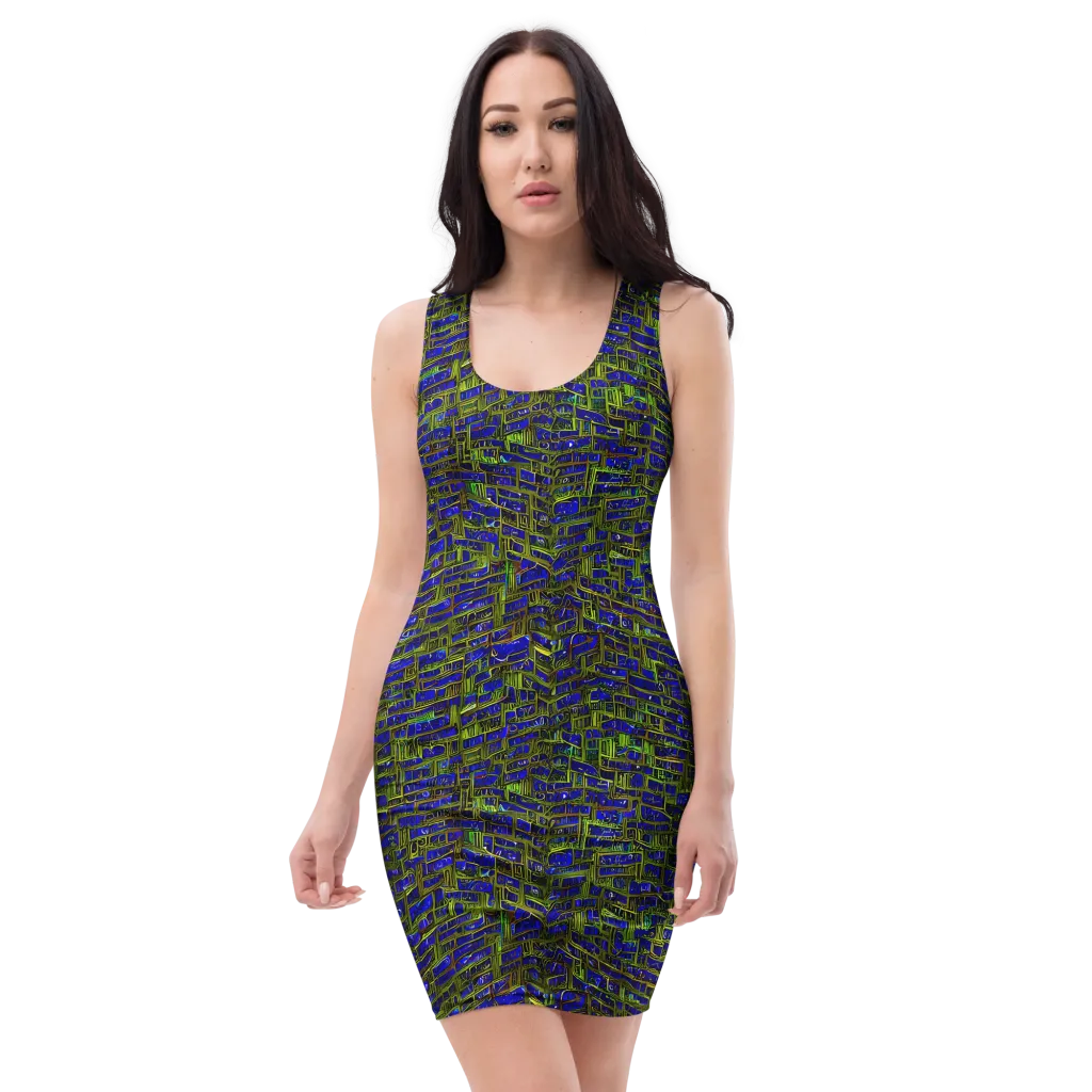 Blue Machine on Bodycon Dress — Front