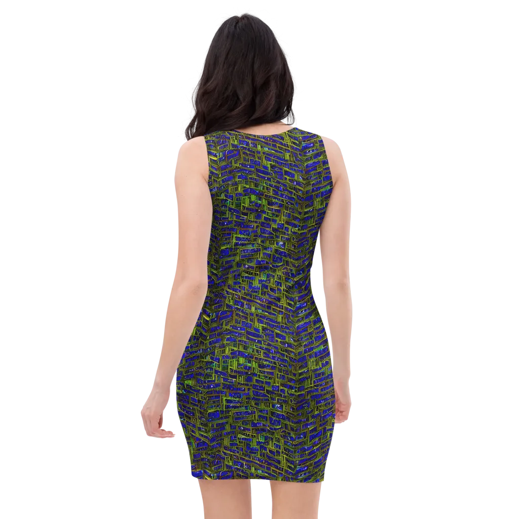 Blue Machine on Bodycon Dress — Back