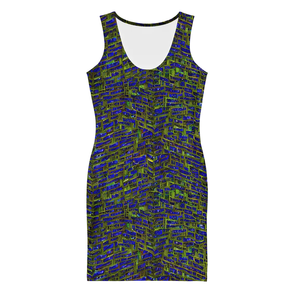 Blue Machine on Bodycon Dress — Front