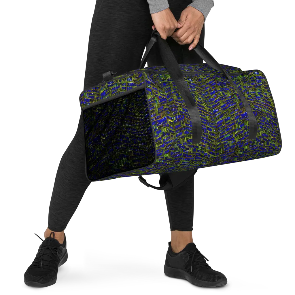 Blue Machine on Duffle Bag — Right Front