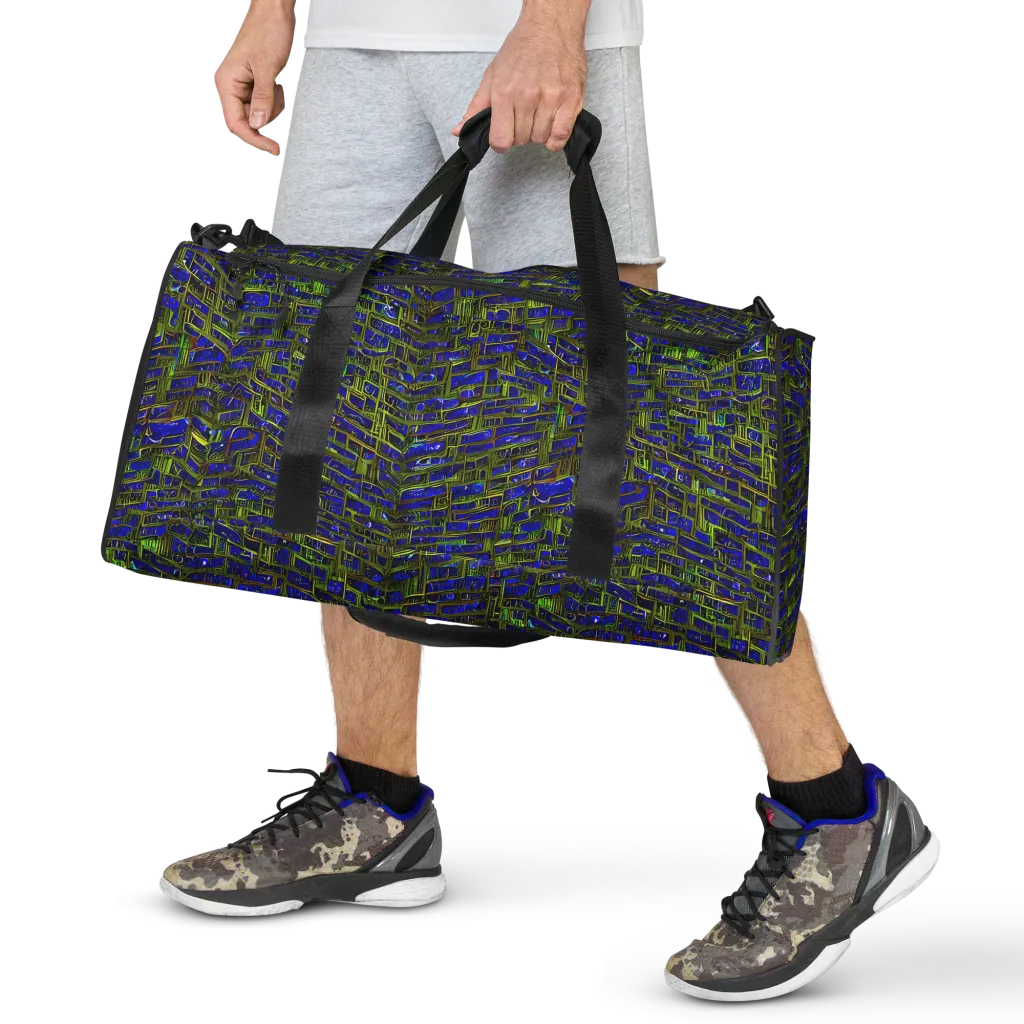 Blue Machine on Duffle Bag — Front