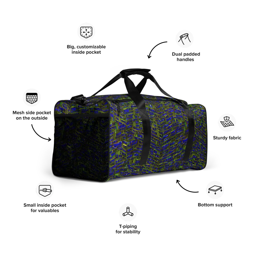 Blue Machine on Duffle Bag — Right Front
