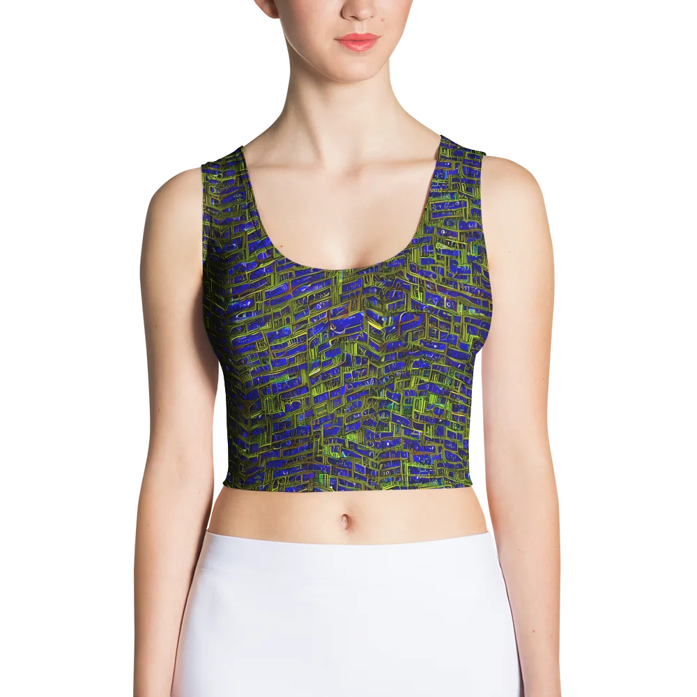 Blue Machine on Crop Top — Front