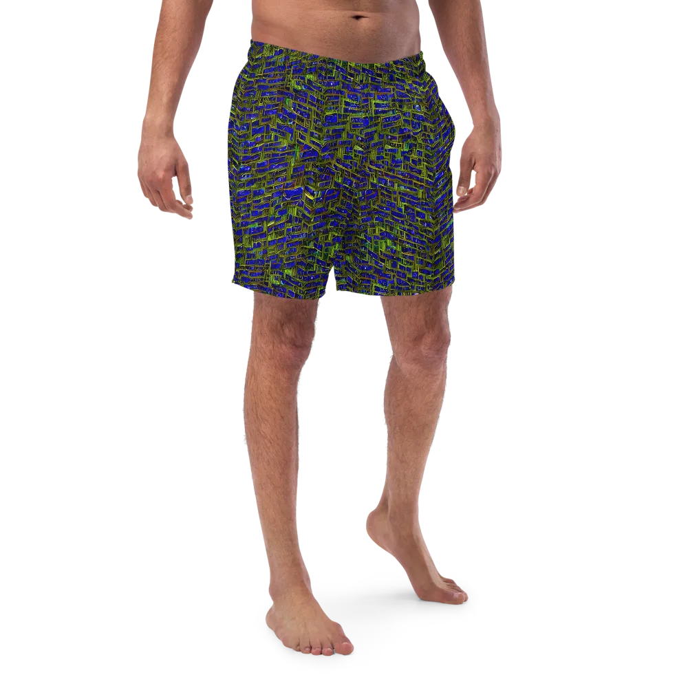 Blue Machine on Swim Trunks — Front