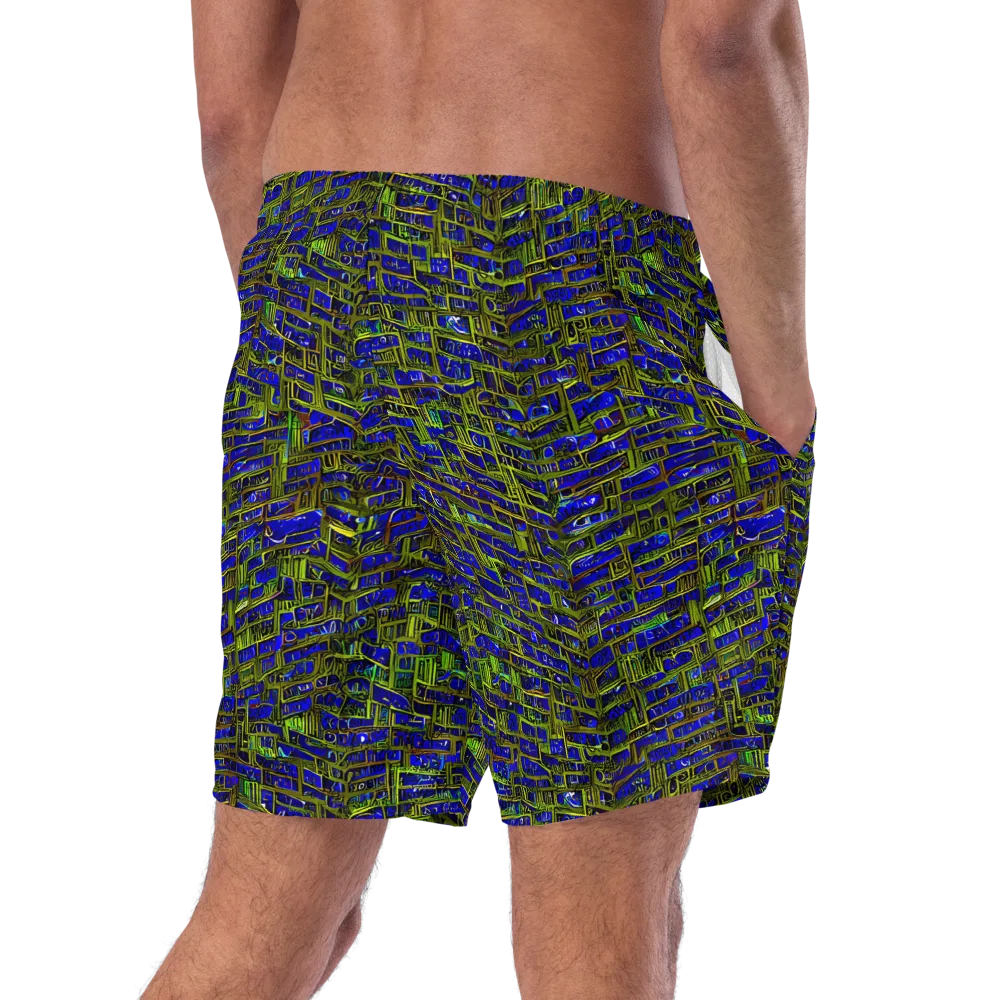 Blue Machine on Swim Trunks — Right Back