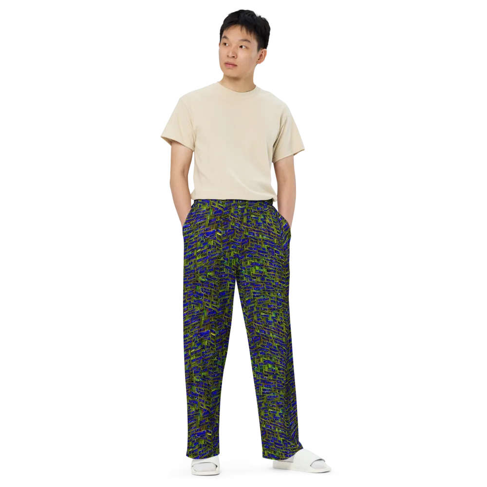 Blue Machine on Wide-Leg Pants — Front