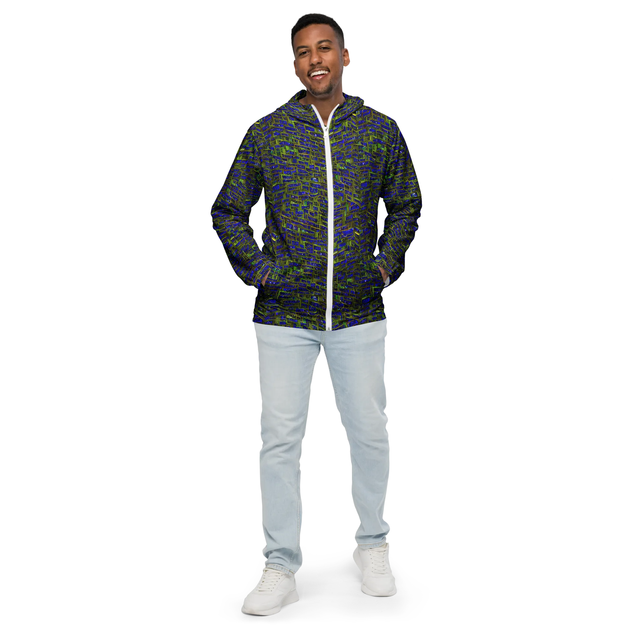Blue Machine on Men's Windbreaker — Front