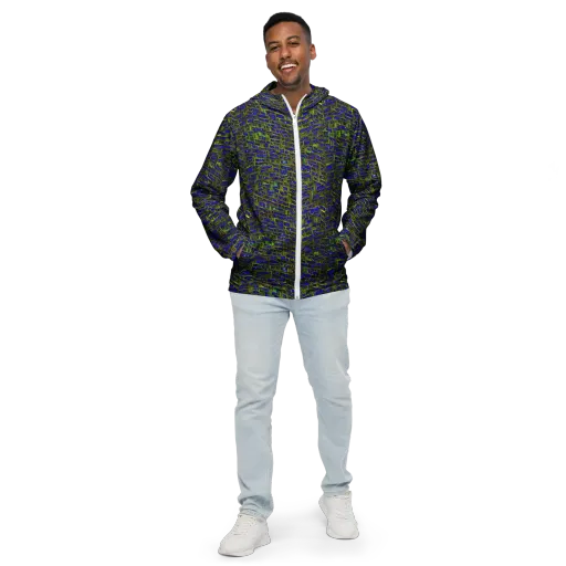 Blue Machine on a Men's Windbreaker