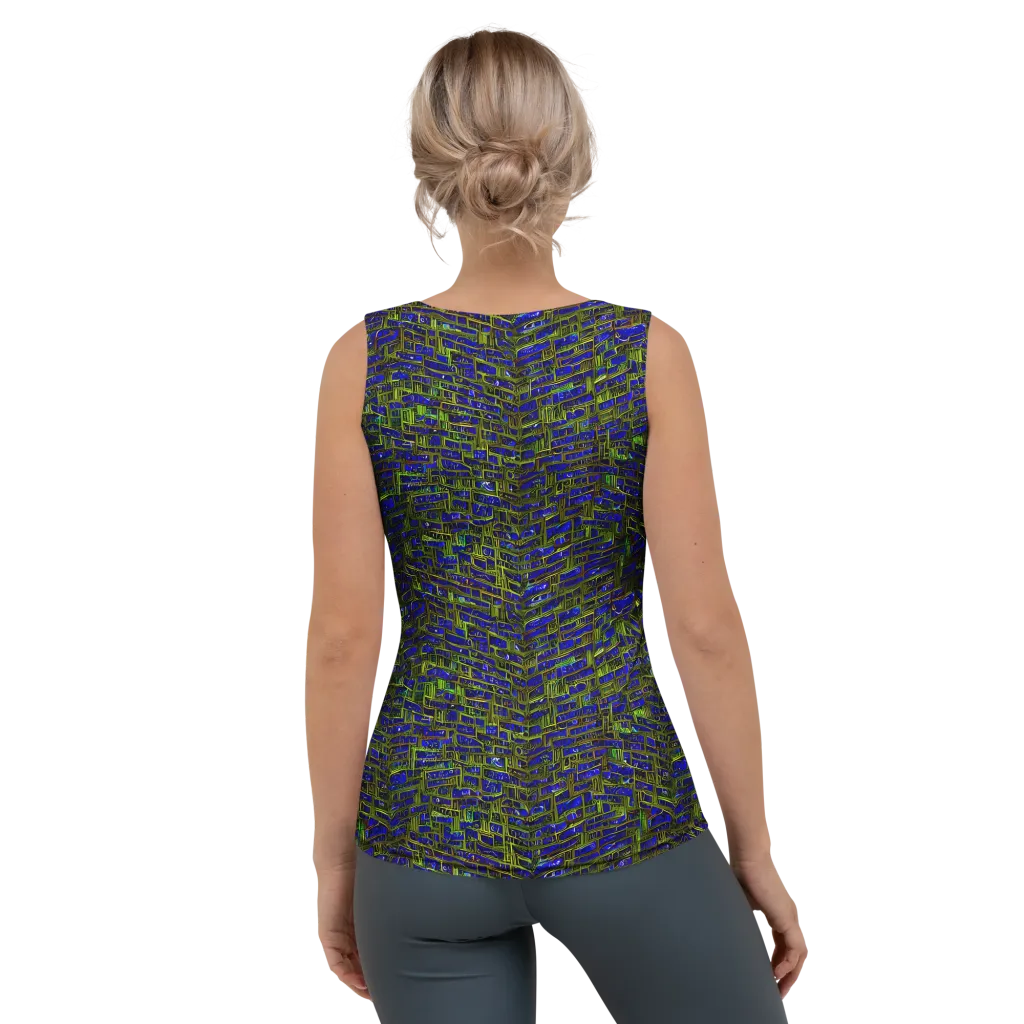 Blue Machine on Women's Tank Top — Back