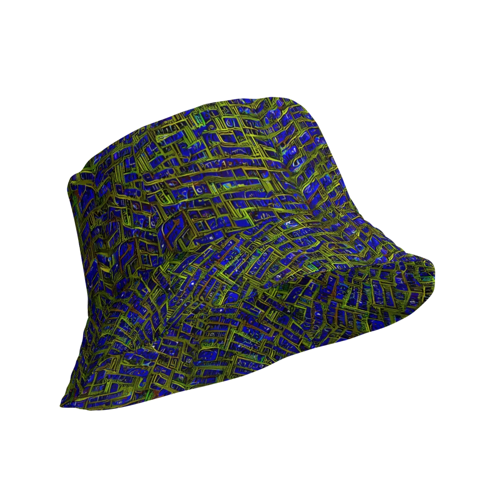Blue Machine on Reversible Bucket Hat — Product details Outside