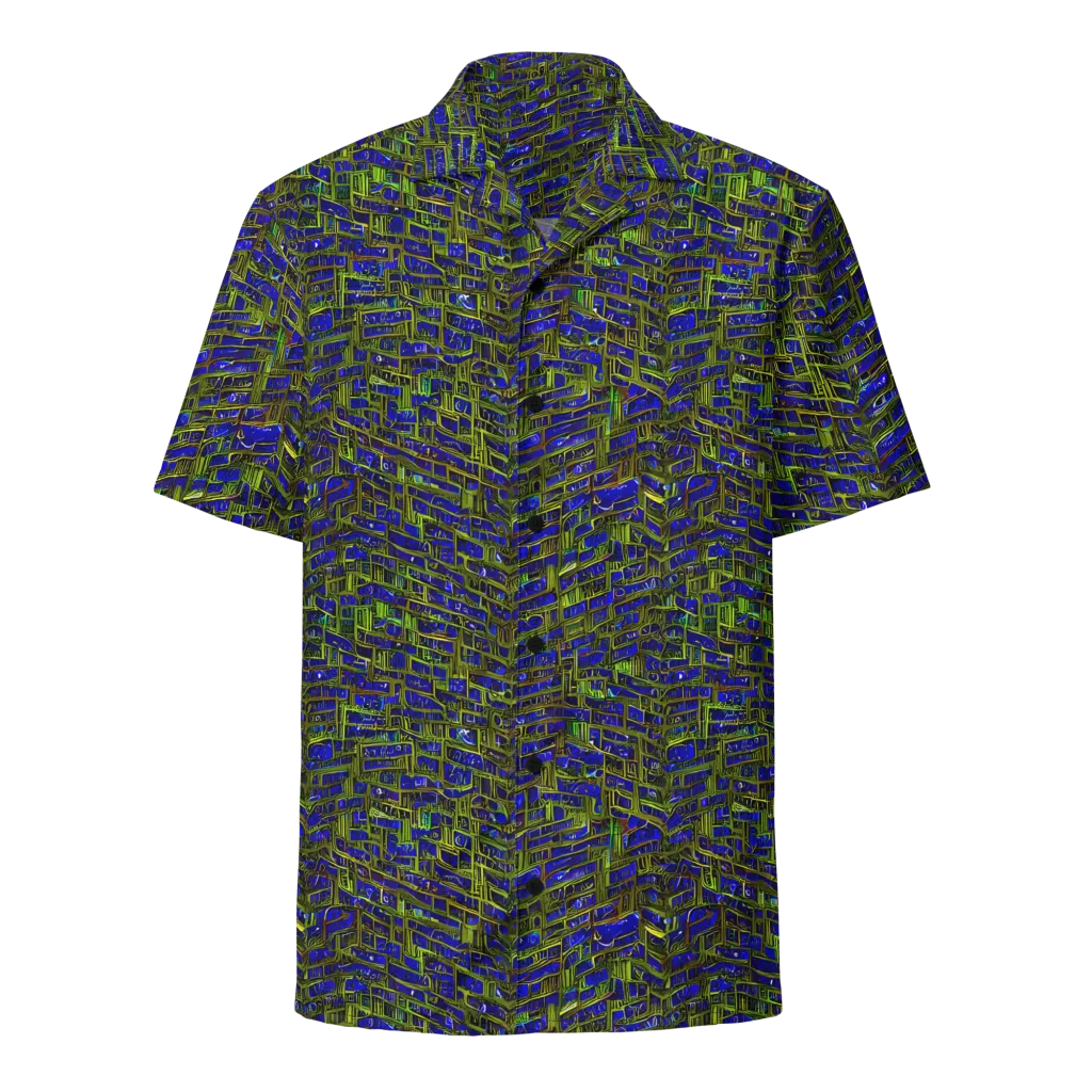 Blue Machine on Button Shirt — Front