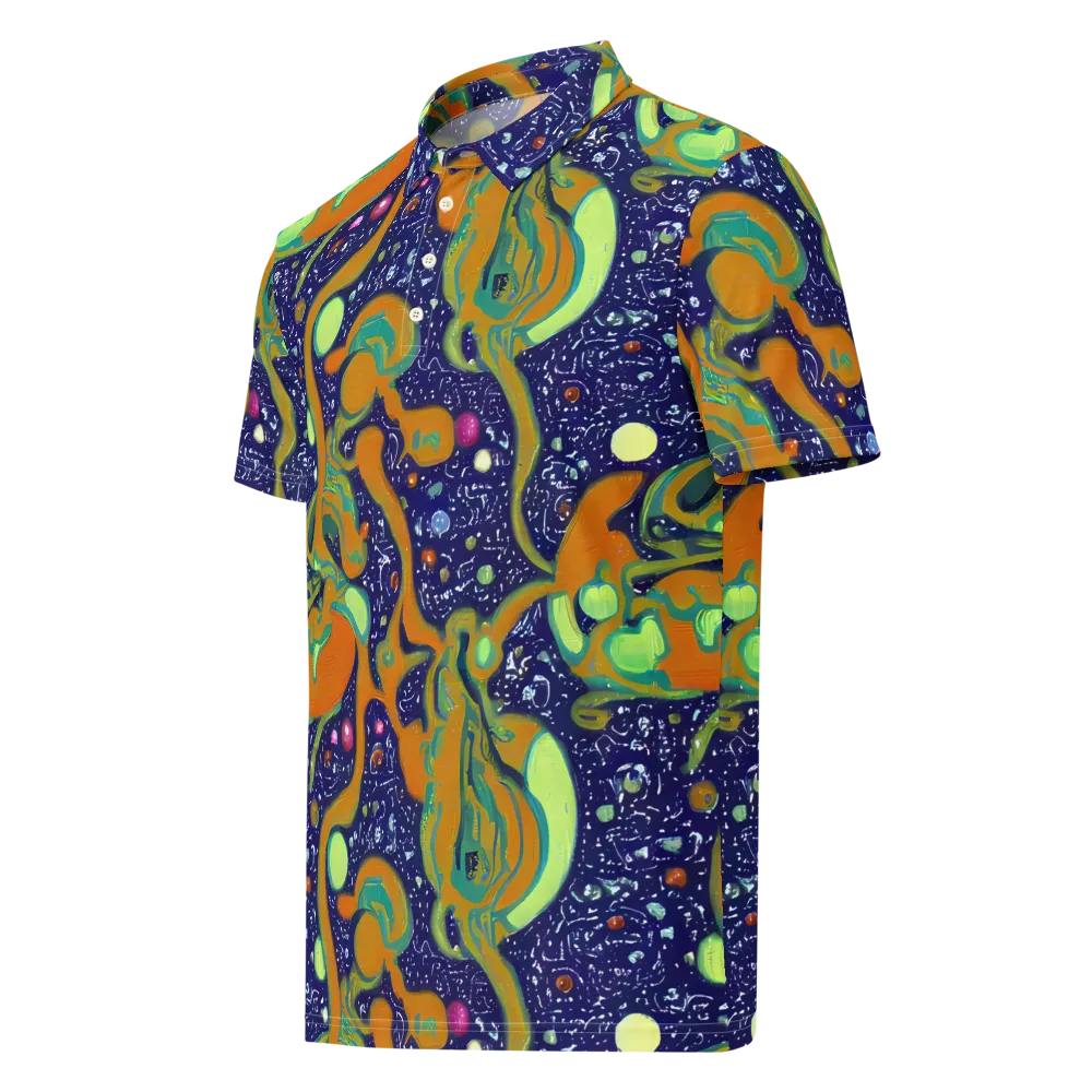 Orbiting Citrus on Men's Slim Fit Polo Shirt — Left Front