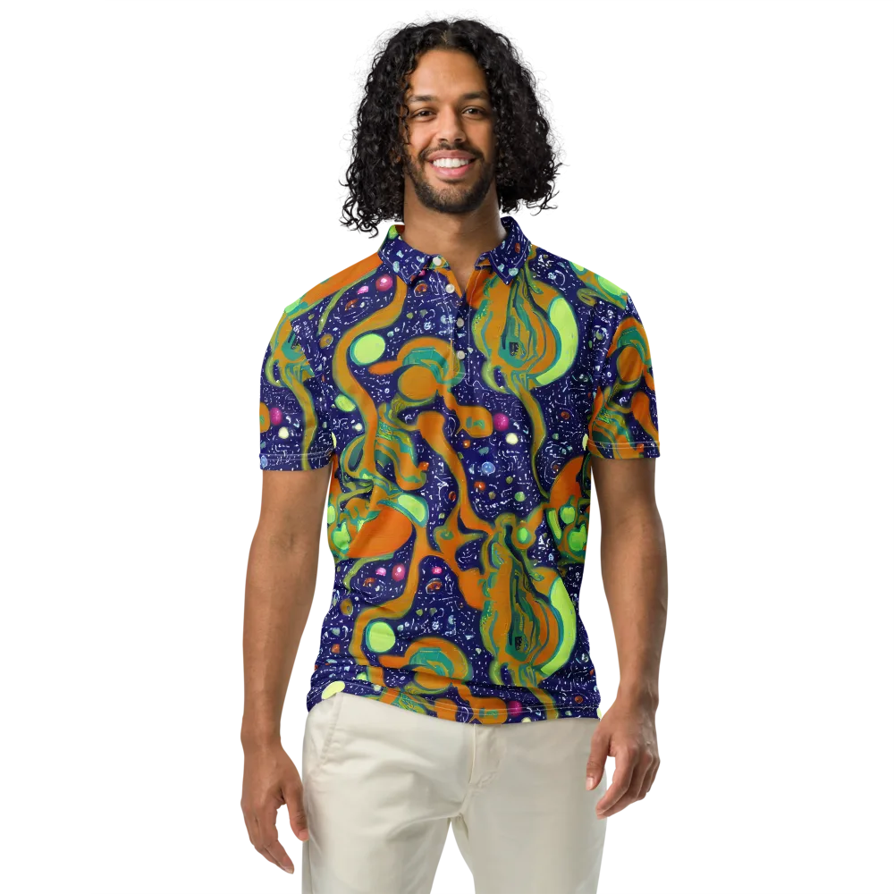 Orbiting Citrus on Men's Slim Fit Polo Shirt — Front