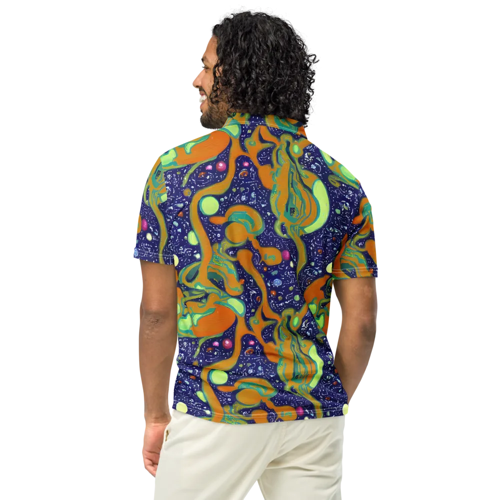 Orbiting Citrus on Men's Slim Fit Polo Shirt — Back