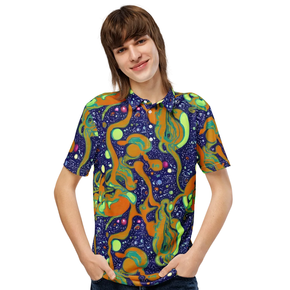 Orbiting Citrus on Men's Slim Fit Polo Shirt — Front