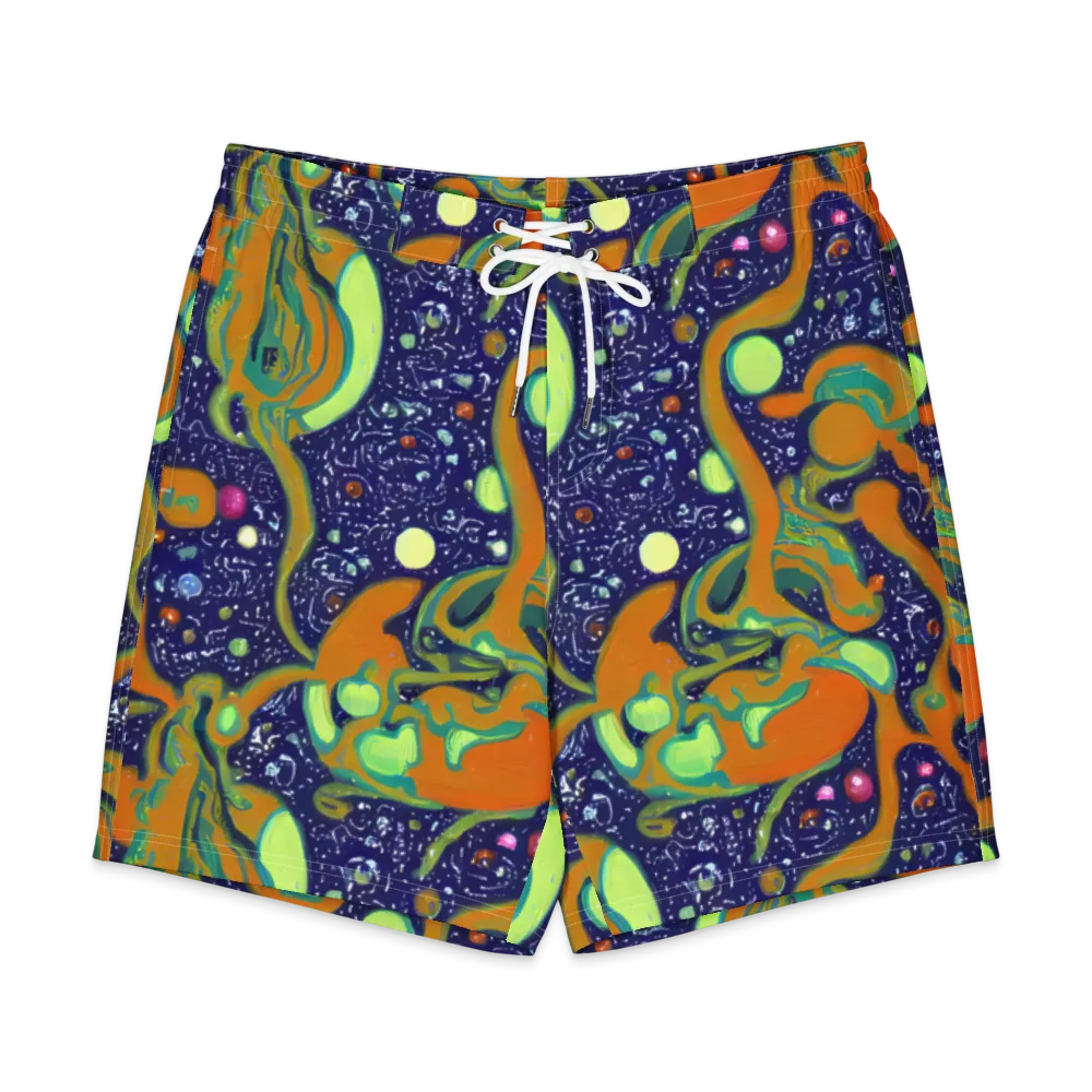 Orbiting Citrus on Men's Board Shorts — Front