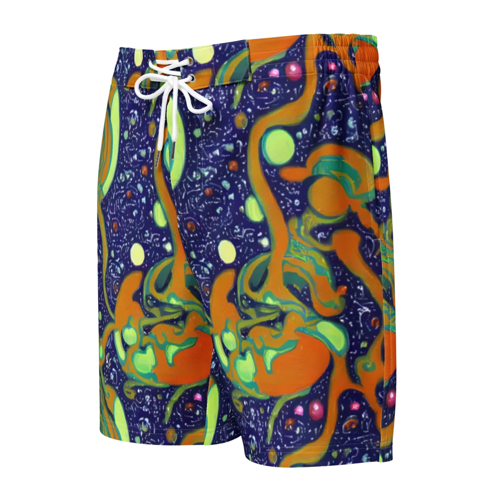 Orbiting Citrus on Men's Board Shorts — Front