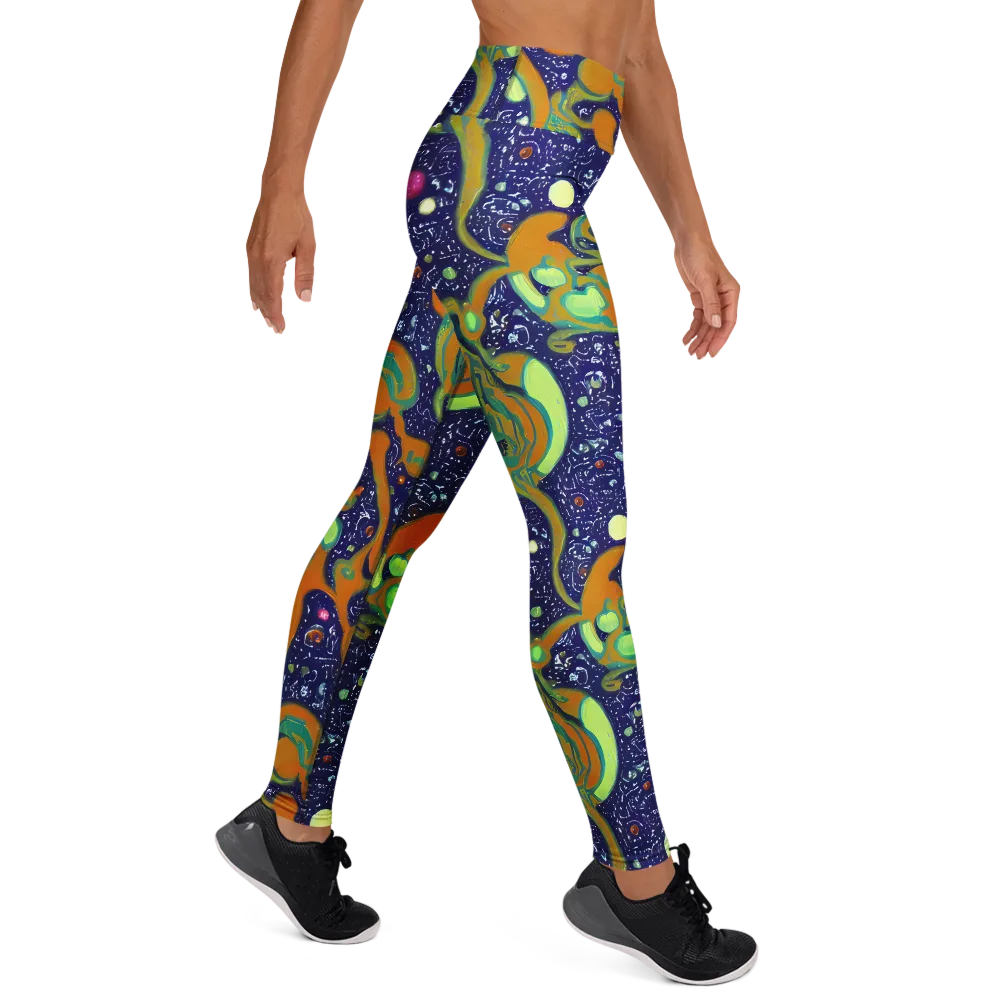 Orbiting Citrus on Yoga Leggings — Right