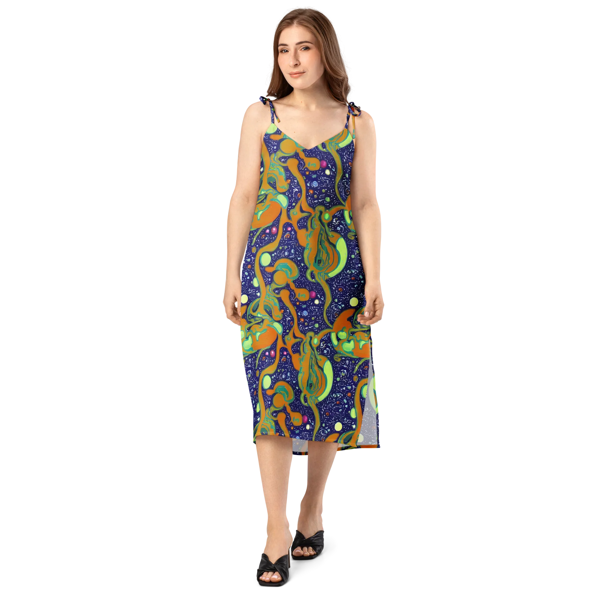 Orbiting Citrus on Slip Dress — Front
