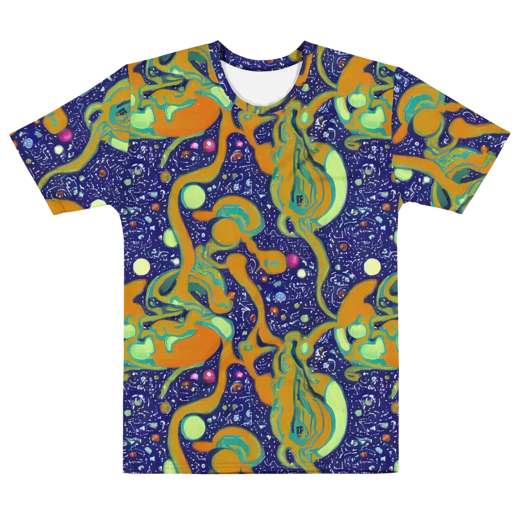 Orbiting Citrus on Men's Cotton Crew Neck T-Shirt — Front
