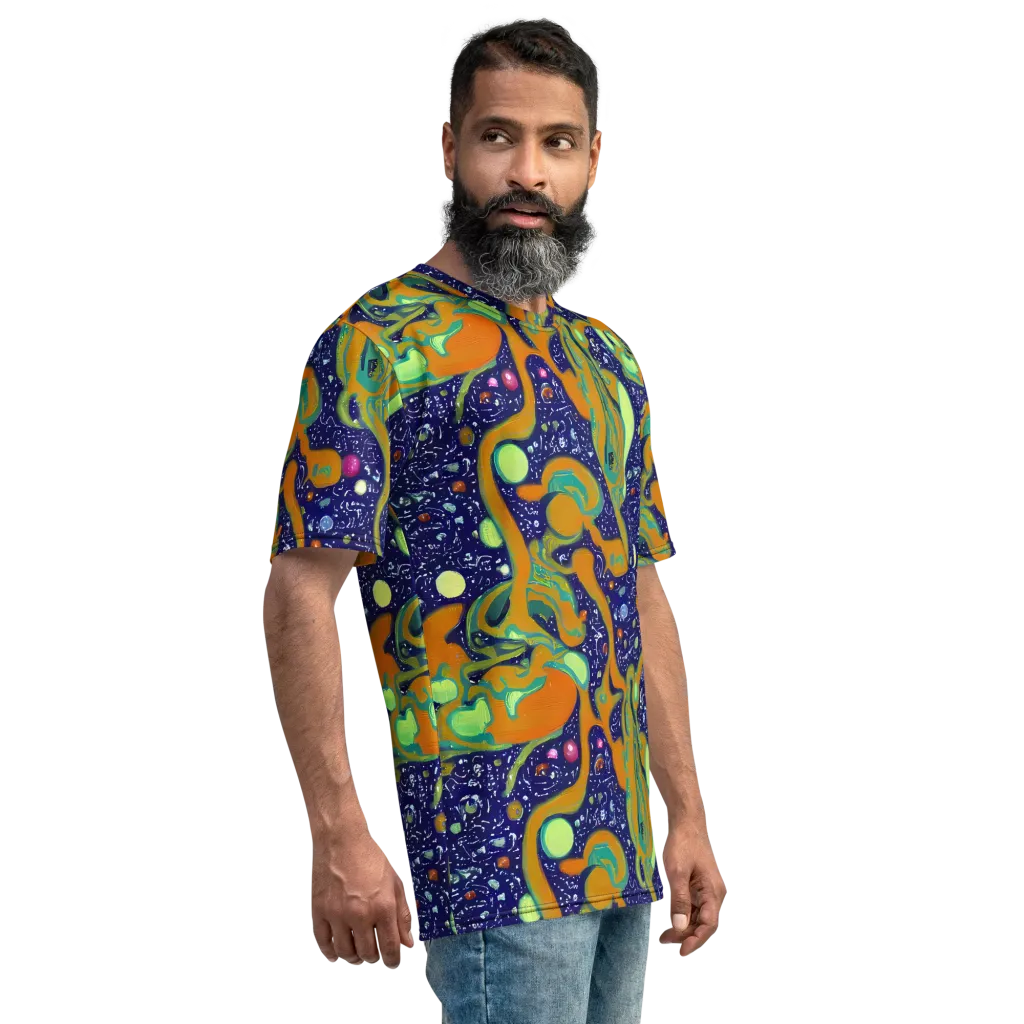 Orbiting Citrus on Men's Crew Neck T-Shirt — Right