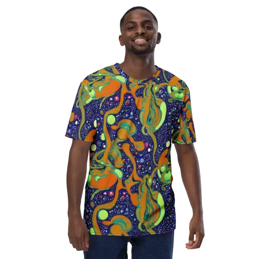 Orbiting Citrus on a Men's Crew Neck T-Shirt