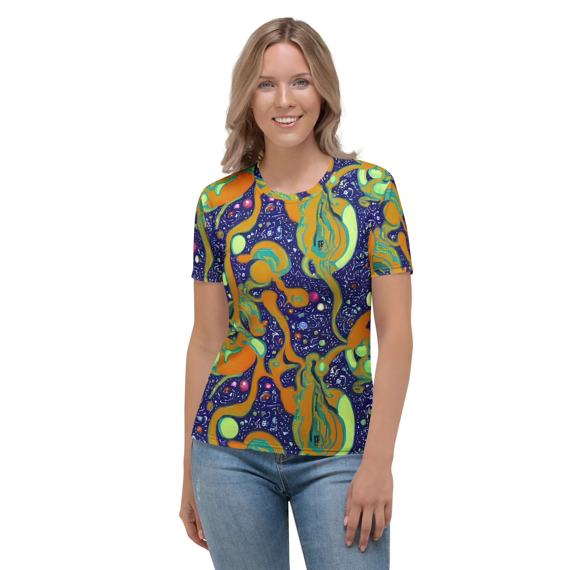 Orbiting Citrus on Women's Crew Neck T-Shirt — Front