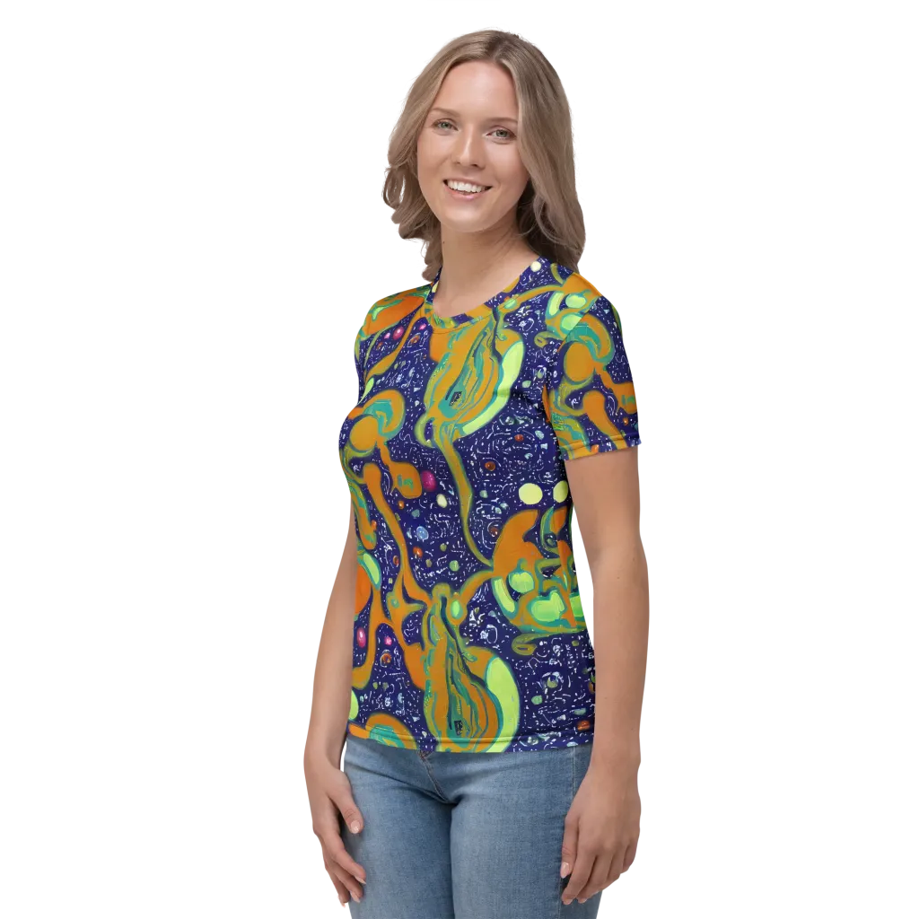 Orbiting Citrus on Women's Crew Neck T-Shirt — Left
