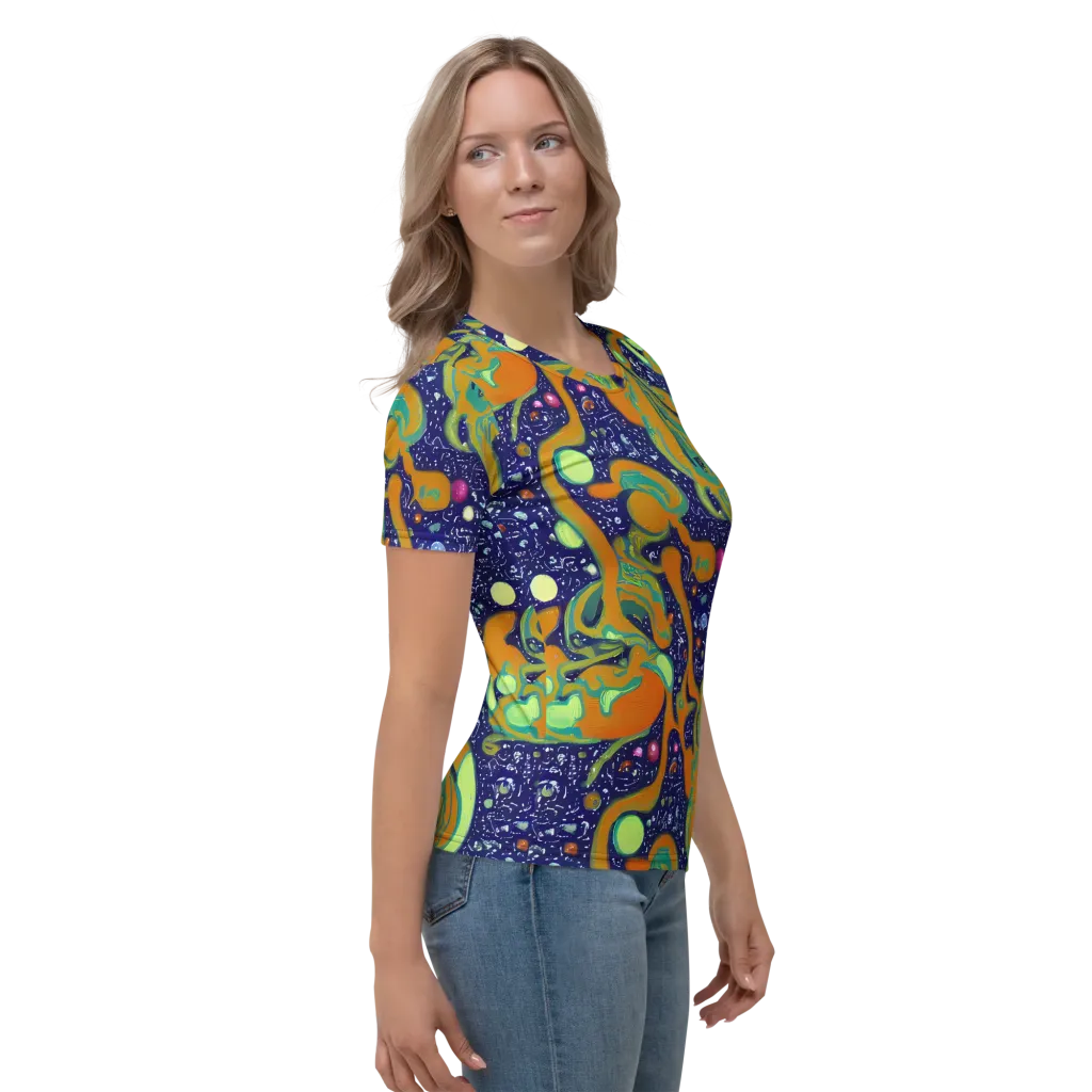 Orbiting Citrus on Women's Crew Neck T-Shirt — Right