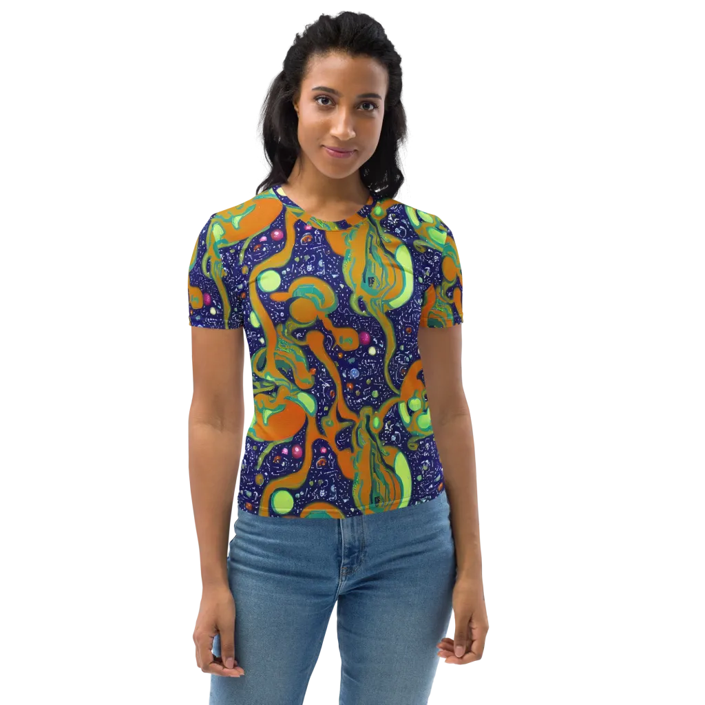 Orbiting Citrus on Women's Crew Neck T-Shirt — Front