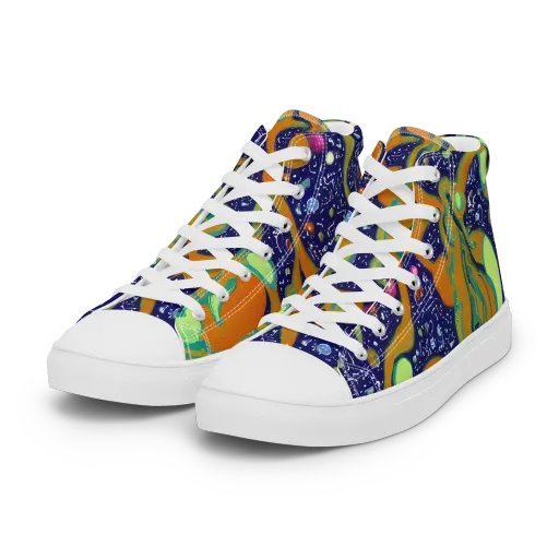 Orbiting Citrus on a Women's High Top Canvas Shoes