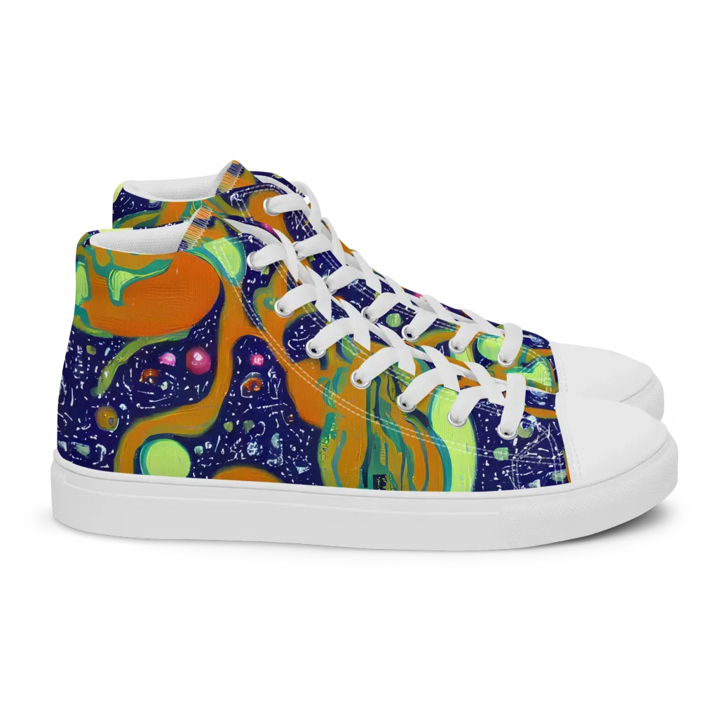 Orbiting Citrus on Women's High Top Canvas Shoes — Right