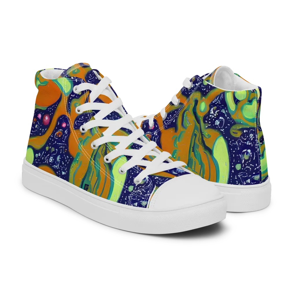 Orbiting Citrus on Women's High Top Canvas Shoes — Right