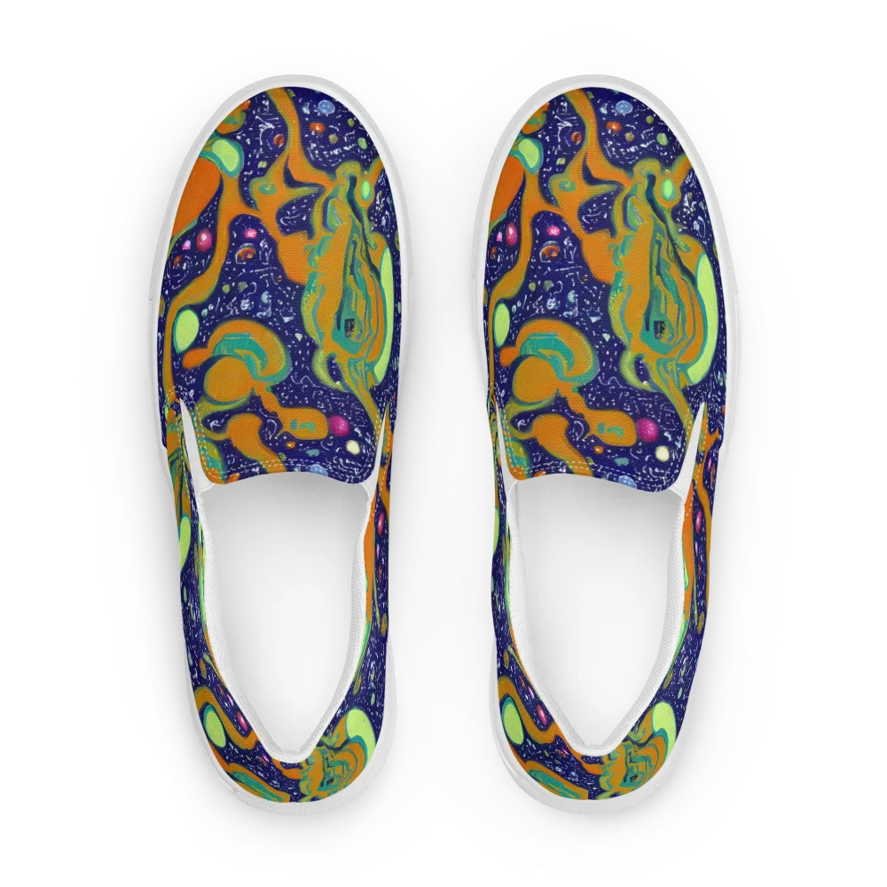 Orbiting Citrus on Men's Slip-On Canvas Shoes — Front