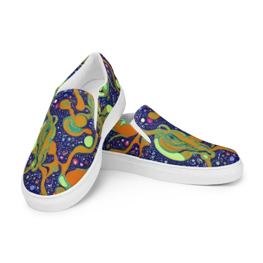 Orbiting Citrus on a Men's Slip-On Canvas Shoes
