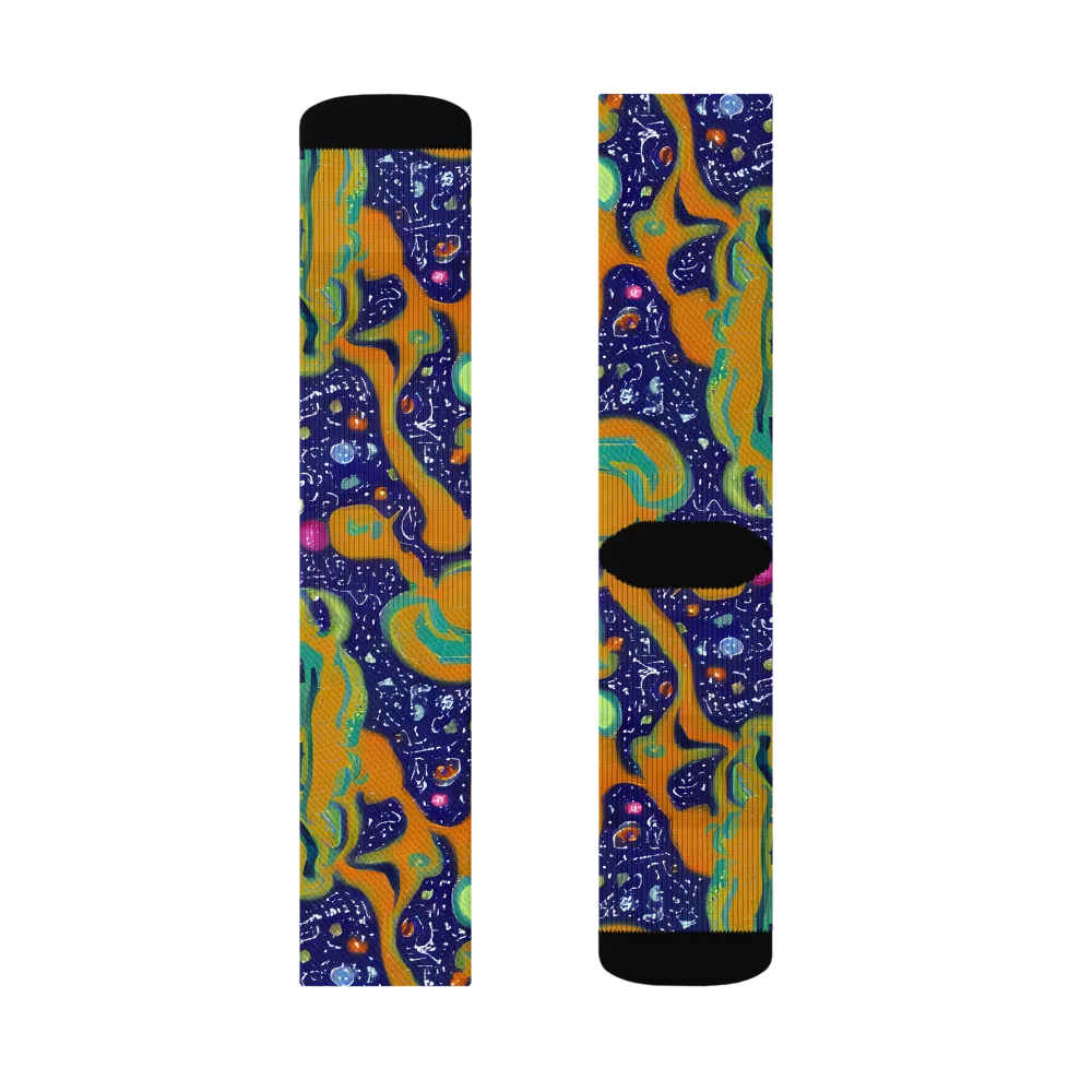 Orbiting Citrus on Socks — Right Sock