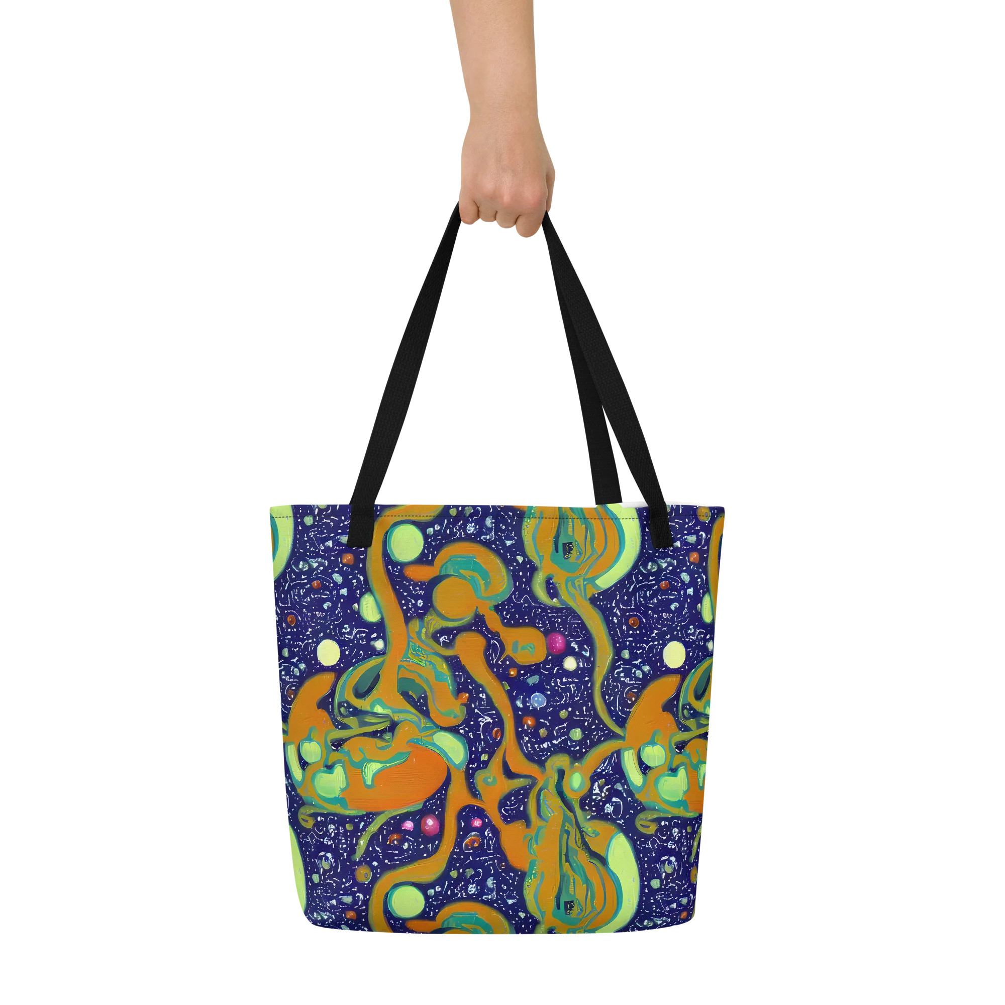 Orbiting Citrus on Large Tote Bag W/ Pocket — Front