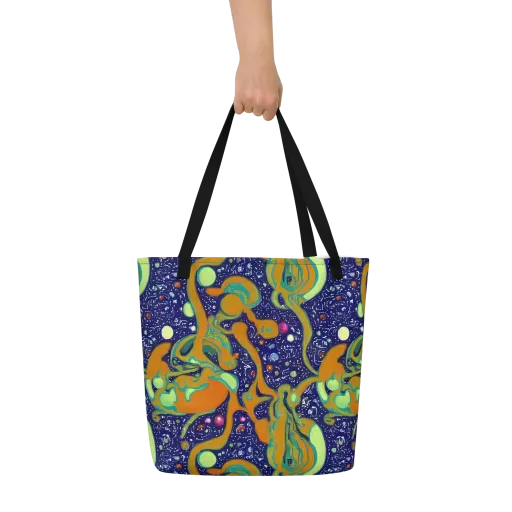 Orbiting Citrus on a Large Tote Bag W/ Pocket