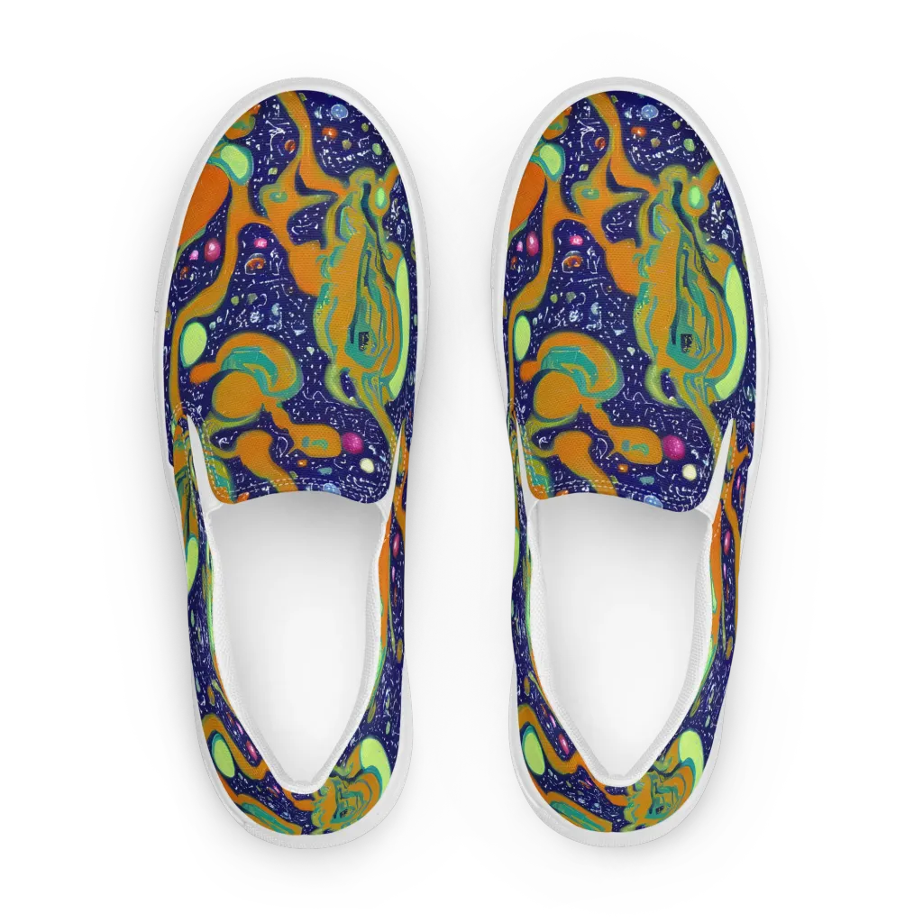 Orbiting Citrus on Women's Slip-On Canvas Shoes — Front