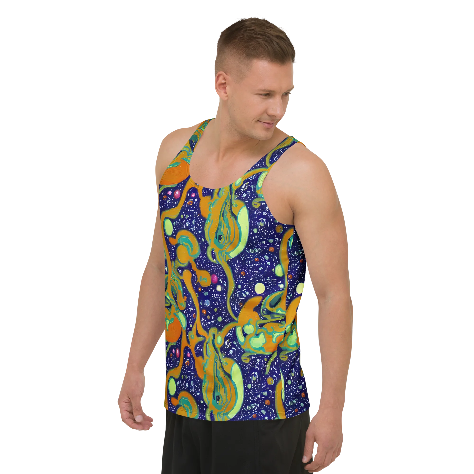 Orbiting Citrus on Men's Tank Top — Left Front