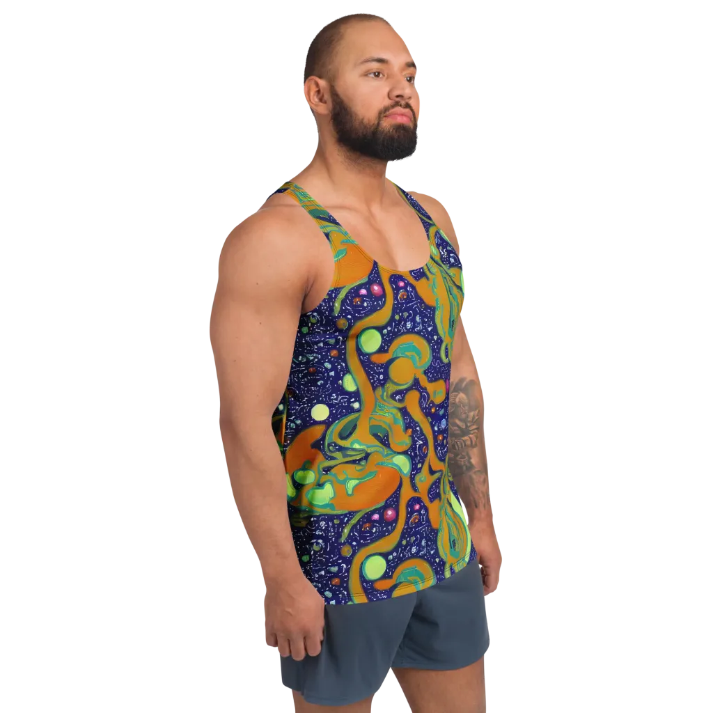 Orbiting Citrus on Men's Tank Top — Right Front