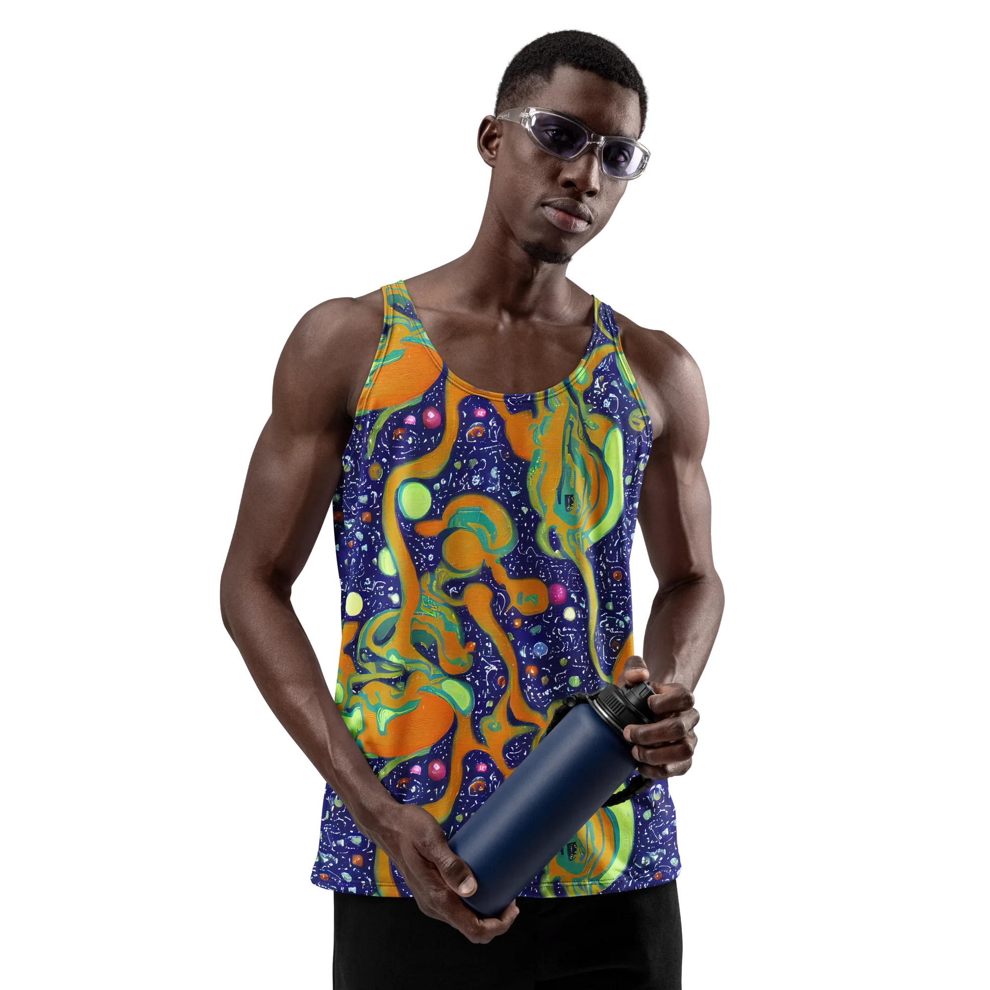 Orbiting Citrus on Men's Tank Top — Front