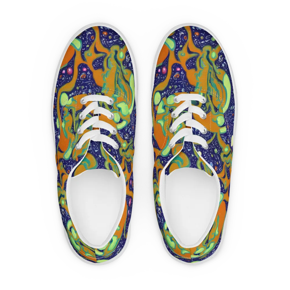Orbiting Citrus on Men's Lace-Up Canvas Shoes — Front