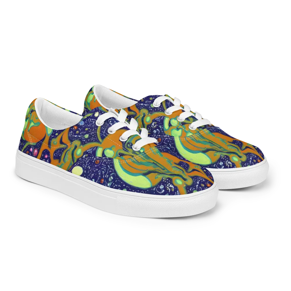 Orbiting Citrus on Men's Lace-Up Canvas Shoes — Right Front