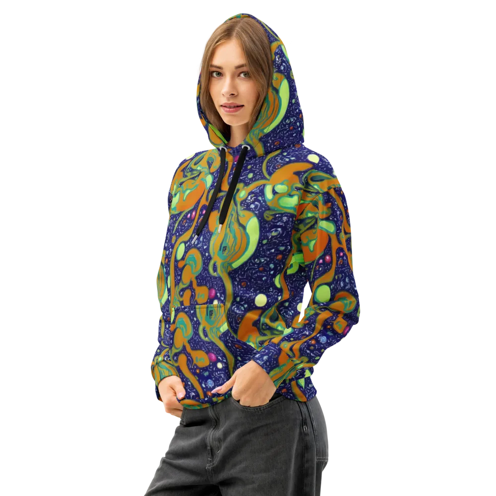 Orbiting Citrus on Cotton Hoodie — Left Front