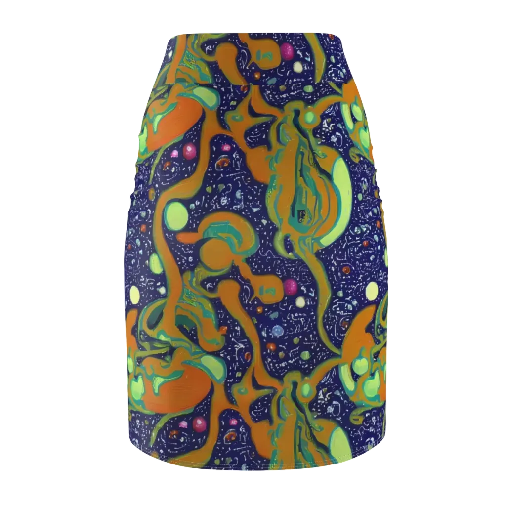 Orbiting Citrus on Pencil Skirt — Back