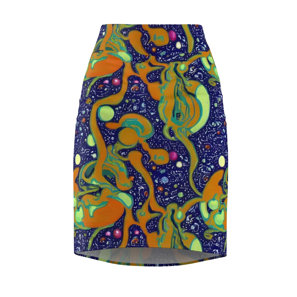 Orbiting Citrus on Pencil Skirt — Front