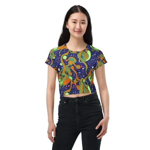 Orbiting Citrus on a Crop Tee